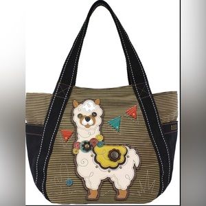 CHALA LLAMA CARRYALL DIAPER TRAVEL TOTE SHOULDER HOBO CANVAS BAG